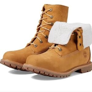 Timberland Size 7 - linden woods wp fleece fold down wheat nubuck